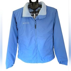 Columbia Women’s Medium Blue Fleece Lined Zip Jacket Lightweight Outdoor Coat